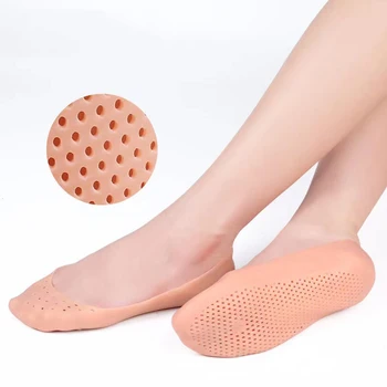 1 Pár Hydratačný Gél Pedikúra Ponožky Nohy Popraskané Starostlivosti Nástroj Krakovaný Dry Skin Protector Zmierniť Bolesť Nohy Silikónové Päty Ponožky  5