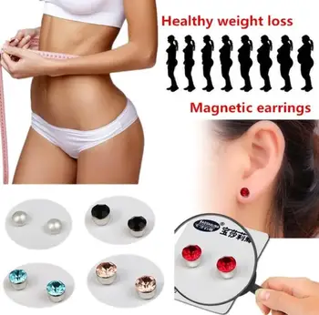 1 Pár Magnetické Chudnutie Náušnice Schudnúť Telo Relaxačná Masáž Slim Ušné Štuple Patch Zdravie Šperky Dievčatá, Ženy,  0
