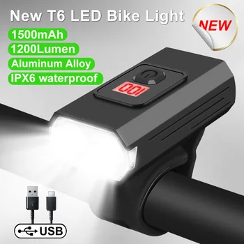1200 Lumen T6 LED Požičovňa Svetlo Predné Nabíjateľné Svietidlo MTB, Road Horský Bicykel predné svetlo na Bicykli Baterka Bike Príslušenstvo  5