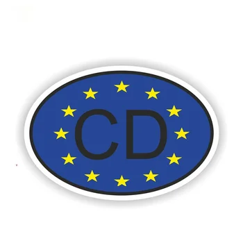 13 CM Tvorivé Odtlačkový CD Zboru Diplomatické Kód Krajiny Auto Nálepky Oválne Odtlačkový Auto Styling  10