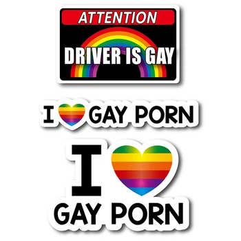 1PC Milujem Gay Porno Rainbow Žart Sranda Vtip Vtip Darček Okno Odtlačkový Samolepku Auto Samolepky Reflexné Konverzie Nálepky  10