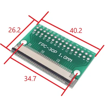 2 ks Flexibilné Plochý Kábel FFC/FPC Konektor Adaptéra 30 Pin 1.0 mm 2.54 mm x 2.54 mm 2x15 30 Pin cez otvor DIP PCB TFT LCD  10