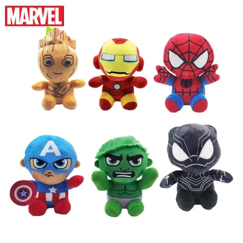 20 cm Marvel Superhrdinovia Plyšové Plnka Hračka Q Verziu Spider-Man, Iron Man, Captain America Groot Hulk Jed Cartoon Darčeky Pre Deti  5
