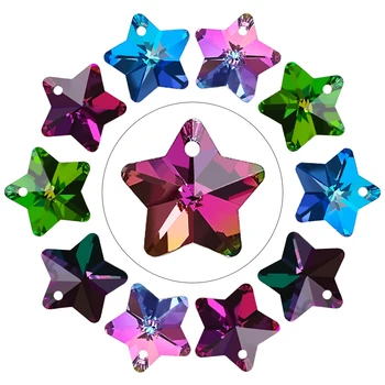 20Pcs/Veľa 14 mm Crystal Star Charms Prívesky Sklo Zelené Korálky Pre Ženy Šperky, Náhrdelníky, Takže DIY Náušnice Zistenia Veľkoobchod  5