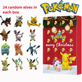 24 KS Pokemon Vianočné 2022 Adventný Kalendár Box Obrázok Hračky Skutočné Pikachu Anime Postava Deti Hračky Pokemon Darčekovej krabičke  10
