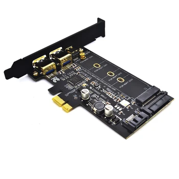 2x USB 3.0 & Type-c M. 2 PCIe Adaptér M2 SSD SATA B Tlačidlo PCI-e 3.0 Radič Converter Stúpačky Karty pre 2280 2260 2242 2230 NGFF  10