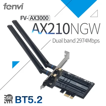 3000Mbps PCI-e Bezdrôtový Adaptér Intel AX210 wifi 6E Karta Wlan Bluetooth 5.2 Dual Band 2,4 GHz/5 ghz MU-MIMO AX200NGW 802.11 ax  5