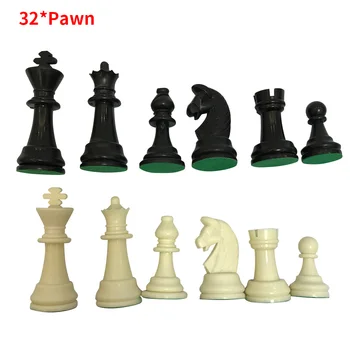 32pcs Šachové Figúrky Plastové Chessmen Prenosné Medzinárodné Šachové Figúrky Šach Zábava Stolové Hry Hra Príslušenstvo  2