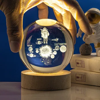 3D Crystal Ball LED Nočné Svetlo 7 Farieb Svetla Gradient Deti Darčeky Galaxy Projektory Výzdoba Domov, Nočné Lampy, Spálňa Decor  10