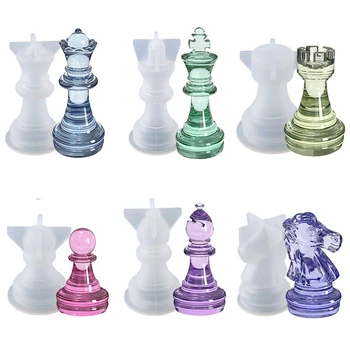 3D Crystal Medzinárodné Šachové Figúrky Epoxidové Živice Formy Šachové Figúrky Silikónové Formy HOBBY Ručné Remeslá Šperky Domova  5
