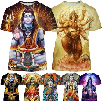 3D Tlač Nového Indického Boha Šivu, T-shirt Letné Módy Unisex Kolo Krku Bežné Krátkym rukávom  10