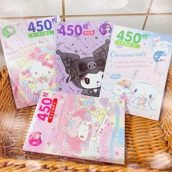450Pcs Sanrios Nálepky Brožúra Kawaii Dobrý deň, Kittys Anime Cinnamoroll Moje Melódie Kuromi Pvc Doplnky, Dekoratívne Dievčatá  5