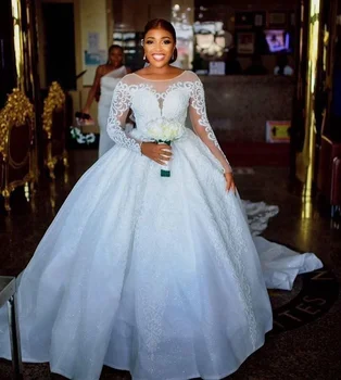 Africké Princess Plesové Šaty, Svadobné Šaty Plus Veľkosť Čipky Appliqued Zákazku Nevesta Svadobné Šaty 2023  2