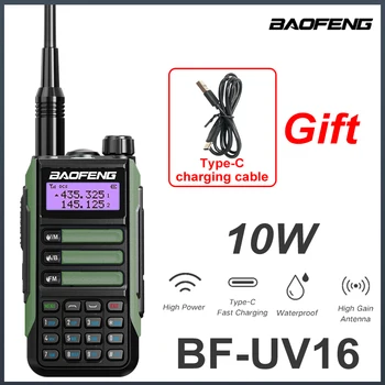 Baofeng Walkie Talkie UV-16 Dvoch Spôsob, ako Ham Lov Rádio 10 KM Vysoký Výkon Odborných Walkie-Talkies VHF UHF UV-5R Upgrade UV-16R  10