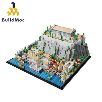 BuildMoc Grécko Akropola v Aténach Stavebné Bloky Nastaviť Parthenons Palác, Hrad Tower Architektúry Tehly Hračka Pre Deti Darček  10