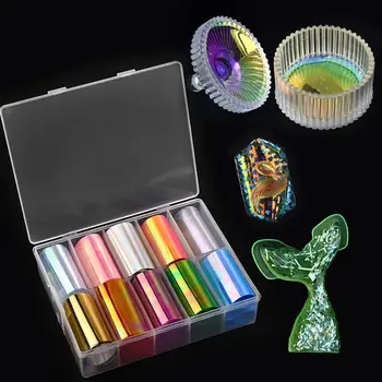 Celofánu Farebné Laserové Aurora Papier Candy Papier Pre DIY Živice Šperky Epoxidové Remesiel Nail Art Dekorácie  3