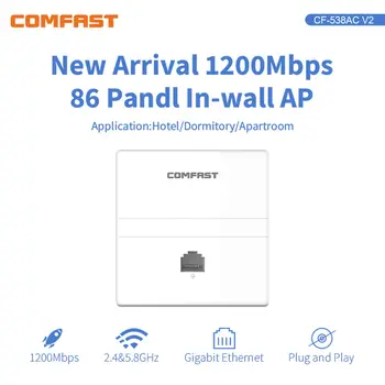 Comfast Gigabit Ethernet, Bezdrôtové pripojenie V Stene AP 1200Mbps 48V POE Napájací Port RJ45 Prístupu pre Hotel Home 5.8 G Mini indoor AP  5