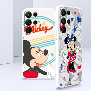 Disney Ružová Mickey Minnie Telefón puzdro Pre Samsung Galaxy S22 S21 S20 FE S10 Poznámka 20 Plus Lite Ultra 5G Zbroji Kvapaliny Lano Kryt  10