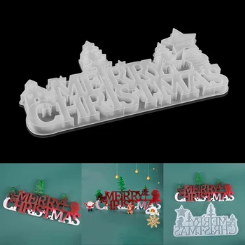 DIY Crystal Epoxidové Živice Formy Vianočné Santa Písmená do Zoznamu Dekorácie Silikónové Formy Na Odlievanie Živice Formy Nástroje  3