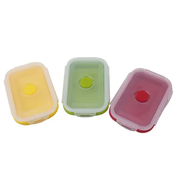 Eco-Priateľský Silikónové Rozkladacie Prenosné Lunchbox Misy Bento Boxy Skladacie Skladovanie Potravín Kontajner Lunchbox  10