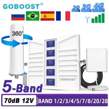 GOBOOST 5 Kapela Celulárnej Zosilňovač 800 900 1800 2100 2600 700 850 1900MHz 2G, 3G, 4G Signál Booster GSM LTE Mobil Reapeater Auta  10