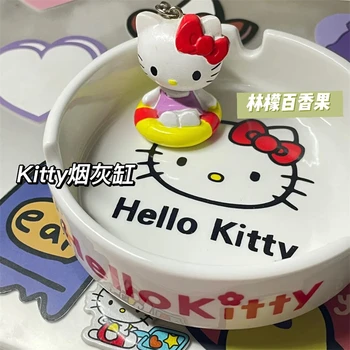 Hello Kitty Sklenený Popolník Kawaii Vybavenie Výrobkov Cigaretový Popol Držiteľ Fajčenie Príslušenstvo Hotel Home Stôl Dekorácie, Darčeky  5