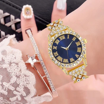 Hip Hop Ľadový Von Hodinky pre Ženy, Luxusné Diamanty Quartz Dámske Hodinky Módne Dámske Náramkové hodinky Žena Náramok Nastaviť Reloj Mujer  10