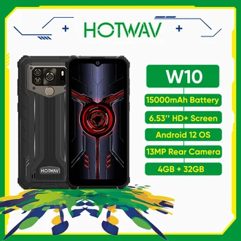 Hotwav W10 Robustný Smartphone Android 12 OS 15000mAh Ultra Veľké Batérie MTK6761 6.53 Palcový Displej s veľkosťou 4 gb, 32 GB, 13MP Hlavný Fotoaparát  10