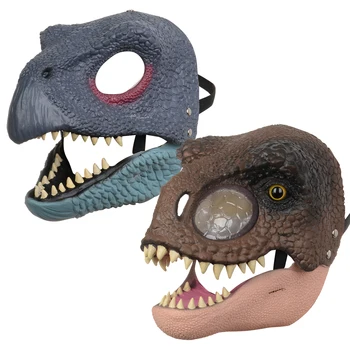 Jedinečný Dinosaura Hlavu Masku Pohyblivých Čeľustí Raptor Maska Realistické Zvierat Latex Plnú Hlavu na Karneval Šaty Až na Halloween Cosplay Party  10