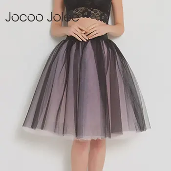Jocoo Jolee 5 Vrstiev Tylu Sukne Ženy Lete Plesové Šaty, Midi Sukne, Elegantné Skladaný Tanec Tutu Sukne Bežné Lístkového Sukne  10