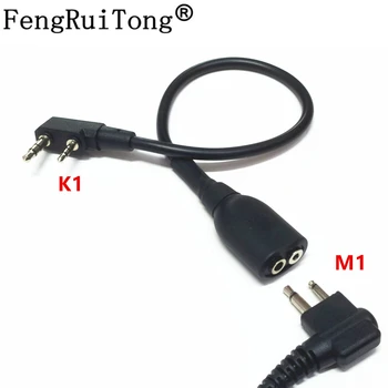 K1 na M1 Adaptér pre Baofeng Kenwood TYT 2pin rádio Motorola Hytera 2pin headsety, K, K M Kábel, Adaptér  10