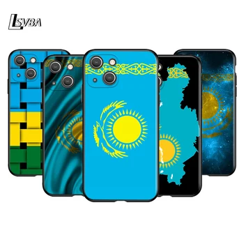 Kazachstan Vlajka Silikónový Kryt Pre Apple IPhone 13 12 Mini 11 Pro XS MAX XR X 8 7 6 6 Plus 5S SE Black Telefón Prípade  10