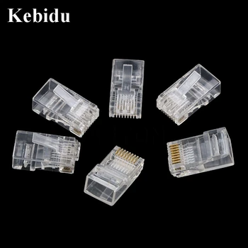 Kebidu 20pcs/veľa Siete Ethernet Crystal Konektor RJ45 8Pin Konektorom RJ45 CAT5 CAT5e Cat6 Modulárny Kábel Sviečky Zásuvky  10