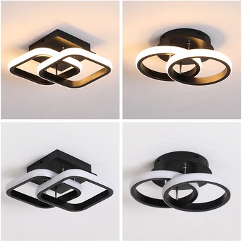 LED Lustre pre Obývacej Izby, Spálne, Chodby Svetlá Stropný Luster Vnútorné Osvetlenie Čierny Biely Rám Domov Koridoru Svetlá  10