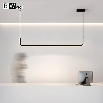 LED Prívesok, Lampy, Kuchyne, Kancelárie Lesk Moderný Minimalistický Black Luster Svetlá Jedálenský Stôl Domova Svietidlo  5