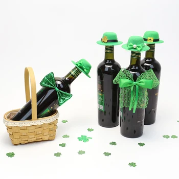 Mini Pivo Fľaša Vína Klobúk St Patricks Day Dekorácie, Ozdoby Na Klobúk Írsky Festival Striebro Držiteľ Zelený Klobúk Party Láskavosti  10