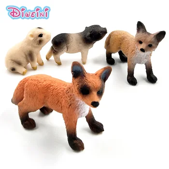 Mini Simulácia Red Fox Porket Ošípaných modely zvierat figúrka lesa voľne žijúcich zvierat, plastické Dekorácie vzdelávacie hračky Darček Pre Deti  3