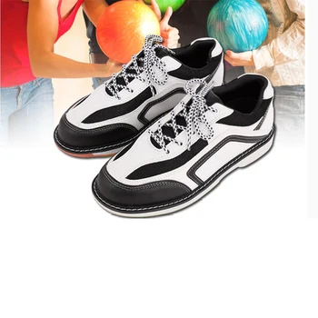 Non-slip opotrebovaniu krytý profesionálne bowlingové topánky klasické mužov a žien kožené športové topánky pohodlné bowlingové topánky  5