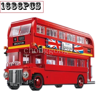 Nové BusforLondon Double Decker Bus navrhol Londýne Fit 10258 Model Stavebné Bloky, detské hračky dovolenku Vianočné darčeky  10