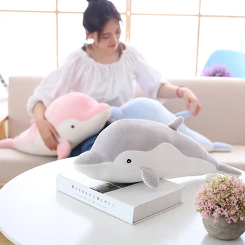 Nový kvalitný tovar delfíny vankúš bábika plyšové hračky pre deti delfíny bábika mäkké plyšové zvieratko morských rýb dolphin deti priateľmi darček  5