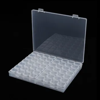 Plastové Roztomilý Jasné Úložný Box s 56 Mriežky Šperky Nail Art Pilulku Korálky Mini Prípade Šperky Zobraziť  2