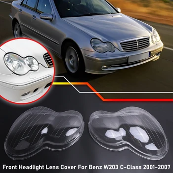 Predných Svetlometov Kryt Objektívu Polykarbonátu náhradné diely na Mercedes C W203 Triedy 2001-2007 2038203261 2038201259  4