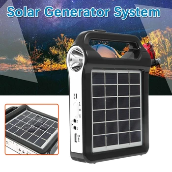 Prenosné 6V Nabíjacie Solárny Panel Power Skladovanie Generátor Systém USB Nabíjačku s Lampou Osvetlenie Domov Solar Energy System Kit  10