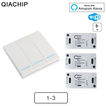 QIACHIP WiFi+RF Smart Switch Svetlo Bezdrôtové Diaľkové Ovládanie Časovač spína Relé AC 110V 220V tuya Smart Home Aplikácie Automatizácie  5