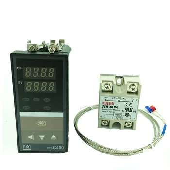 REX-C400 RKC PID Digitálny termostat Regulátor Teploty SSR Výstup+K termočlánok typu snímača+Max 40A SSR relé  10