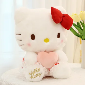 Sanrio Hello Kitty Roztomilé Plyšové Bábika Podržte Srdce Kawaii Načechraný Mäkká plyšová Cherub Amor Milovníkov Vianoce, Valentína Darček  5