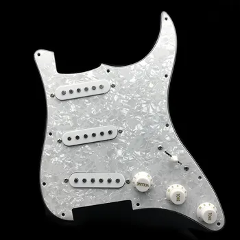 Single-Coil, Alnico Elektrická Gitara Pickguard Snímače AlnicoLoaded Prewired 11 Otvor SSS Red/White Pearl White Gitarové Príslušenstvo  5