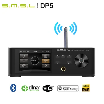 SMSL DP5 ES9038PRO MQA Bluetooth Sieťový Hudobný Prehrávač Digitálny Gramofón, Dekodér Slúchadlový Zosilňovač AirPlay DINA WiFi DSD256  10