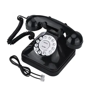 Starožitný Európskej Vintag Pozemné Telefón Black High Definition Hovor Veľké Tlačidlo Clear Pozemné Telefón  5