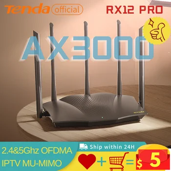 Tenda AX3000 Wifi 6 Oka WIFI Gigabit Router 2.4 G 5 ghz Dual-Band RX12 PRO WIFI6 Bezdrôtového Signálu Zosilňovač WiFi Opakovač Siete  5